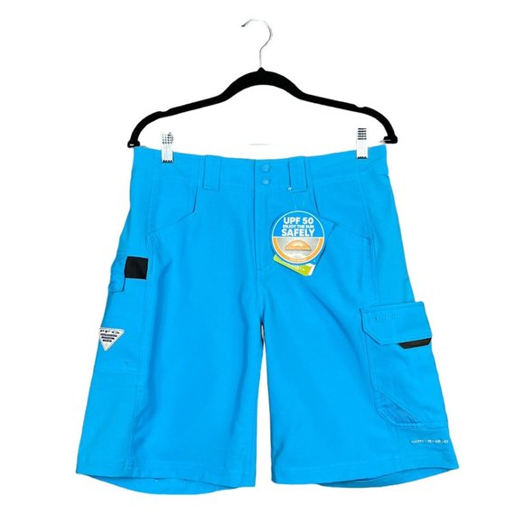 Columbia Mens Cargo Short Size 30 x10 Blue UPF 50 Sun Protect Omni Shield /Shade - Picture 11 of 12